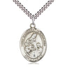 Sterling Silver St. Margaret of Scotland patron saint medal necklace 1x3/4 inch with 24 inch chain by Bliss