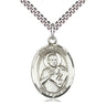 Sterling Silver St. Viator of Bergamo Catholic patron saint medal necklace with 24 inch chain by Bliss