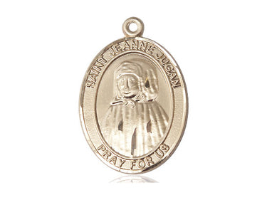 14kt solid gold St. Jeanne Jugan patron saint medal pendant 1 inch by Bliss Manufacturing