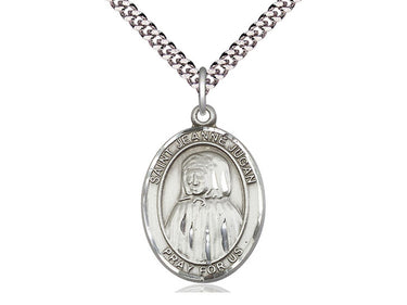 Sterling Silver Blessed Jeanne Jugan Patron Saint Medal Necklace 1 inch by 3/4 inch on 24 inch chain by Bliss