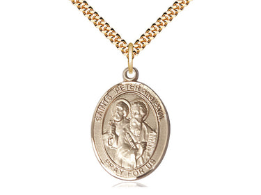 14kt Gold Filled St. Peter Patron Saint Medal Necklace 1 inch x 3/4 inch on 24 inch chain by Bliss