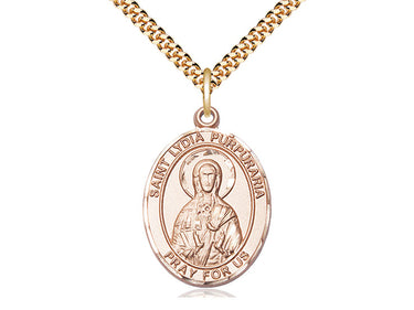 14kt gold filled St. Lydia Purpuraria patron saint medal necklace with 24 inch chain by Bliss