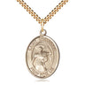 14kt gold filled St. Theodore Stratelates patron saint medal necklace with 24 inch chain by Bliss