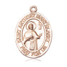 14kt solid gold St. Anthony Mary Claret patron saint medal pendant, 1 x 3/4 inch, handcrafted by Bliss