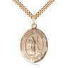 14kt Gold Filled St. Maron Patron Saint Medal Necklace with 1 inch by 3/4 inch pendant on 24 inch curb chain by Bliss Manufacturing