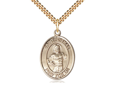 14kt Gold Filled St. Dismas Good Thief Catholic patron saint medal necklace, 1 inch pendant on 24 inch chain by Bliss