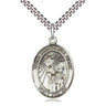 Sterling Silver St. Margaret Mary Alacoque Patron Saint Medal Necklace with 1 inch by 3/4 inch pendant on 24 inch curb chain by Bliss Manufacturing