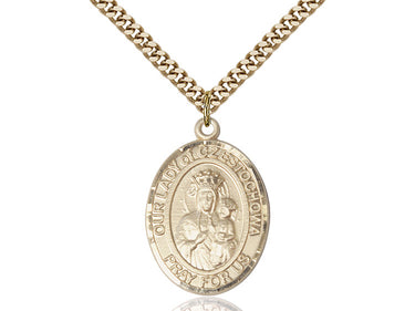 14kt gold filled Our Lady of Czestochowa Black Madonna Catholic pendant necklace with 24 inch chain by Bliss