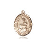 14kt solid gold Our Lady of Czestochowa medal pendant 1 inch by 3/4 inch handcrafted by Bliss Manufacturing
