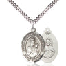 Sterling silver Our Lady of Czestochowa medal necklace with 24 inch chain handmade by Bliss Manufacturing