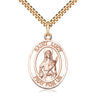 14kt Gold Filled St. Lucy Patron Saint Medal Necklace 1 inch by 3/4 inch with 24 inch chain by Bliss