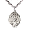 Sterling Silver St. Lucy Patron Saint Medal Necklace 1 inch by 3/4 inch with 24 inch chain by Bliss