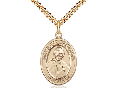 14kt Gold Filled Blessed John Henry Newman patron saint medal necklace with 24 inch chain by Bliss Manufacturing
