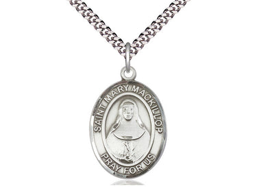 Sterling Silver St. Mary MacKillop patron saint medal necklace 1 inch by 3/4 inch on 24 inch chain by Bliss