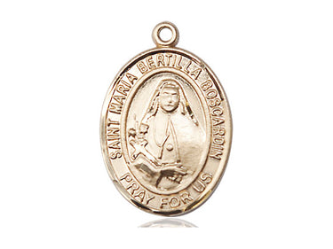 14kt Solid Gold St. Maria Bertilla Boscardin Patron Saint Medal Pendant 1x3/4 handcrafted by Bliss