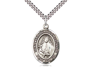 Sterling Silver St. Maria Bertilla Boscardin patron saint medal necklace with 24 inch chain by Bliss