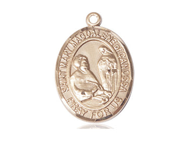 14kt Solid Gold St. Mary Magdalene of Canossa Patron Saint Medal Pendant 1 inch by Bliss