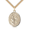 14kt Gold Filled St. Claude de la Colombiere Catholic Medal Necklace 1x3/4 inch on 24 inch Chain by Bliss USA