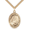14kt Gold Filled St. Jadwiga of Poland Medium Patron Saint Medal Necklace 1 inch x 3/4 inch on 24 inch Chain by Bliss