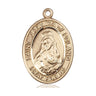 14kt Solid Gold St. Jadwiga of Poland Medal Pendant 1 inch by 3/4 inch handcrafted by Bliss