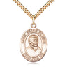 14kt Gold Filled St. Peter Claver Patron Saint Medal Necklace 1 inch x 3/4 inch on 24 inch chain by Bliss