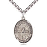 Sterling Silver St. Medard of Noyon Patron Saint Medal Necklace 1 inch by 3/4 inch with 24 inch Chain by Bliss