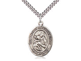 Sterling Silver Our Lady of the Precious Blood Medal Necklace 1x3/4 inch on 24 inch chain by Bliss