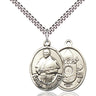 Sterling Silver Pope Francis Oval Medal Necklace 1 inch by 3/4 inch on 24 inch chain by Bliss