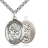 Sterling Silver St. Christopher Medal Necklace 1x3/4 inch on 24 inch chain by Bliss Manufacturing