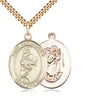 14kt Gold Filled St. Christopher Softball Medal Necklace 1x3/4 inch with 24 inch chain by Bliss