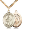14kt Gold Filled St. Sebastian Baseball Medal Necklace 1x3/4 inch with 24 inch chain by Bliss