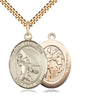 14kt Gold Filled St. Sebastian Football Medal Necklace 1x3/4 inch with 24 inch chain by Bliss