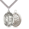 Sterling Silver St Sebastian Golf Medal Necklace 1 inch pendant 24 inch chain handmade by Bliss USA