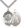 Sterling Silver Guardian Angel Baseball Medal Necklace 1 x 3/4 inch with 24 inch Chain by Bliss