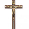 10 inch handcrafted walnut wood Catholic wall crucifix made in USA with gift box included