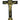 8 inch black wood standing St Benedict crucifix with golden corpus handcrafted by RosaryCard Catholic altar decor