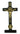 8 inch black wood standing St Benedict crucifix with golden corpus handcrafted by RosaryCard Catholic altar decor