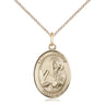 14kt gold filled St. Andrew the Apostle patron saint medal necklace, 3/4 inch by 1/2 inch pendant on 18 inch curb chain, handcrafted in USA by Bliss Manufacturing