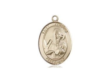 14kt Solid Gold St. Andrew the Apostle Medal Pendant 3/4 x 1/2 Handcrafted in USA by Bliss Manufacturing