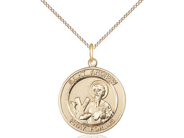 14kt Gold Filled St. Andrew the Apostle Medal Necklace 3/4 x 5/8 inch with 18 inch chain by Bliss