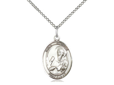 Sterling Silver St. Andrew the Apostle Medal Necklace 3/4 x 1/2 inch with 18 inch chain by Bliss