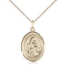 14kt Gold Filled St. Ann patron saint medal necklace with 3/4 inch medal on 18 inch curb chain by Bliss