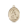 14kt Solid Gold St. Ann Patron Saint Medal Pendant 3/4 x 1/2 inches handmade by Bliss