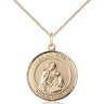Gold Filled St. Ann Patron Saint Medal Necklace 3/4 x 5/8 inch on 18 inch Curb Chain by Bliss