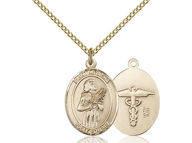 14kt Gold Filled St. Agatha Nurse Patron Saint Medal Necklace 18 inch chain by Bliss USA