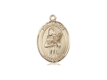 14kt Solid Gold St. Agatha Medium Patron Saint Medal Pendant 3/4 x 1/2 by Bliss Manufacturing