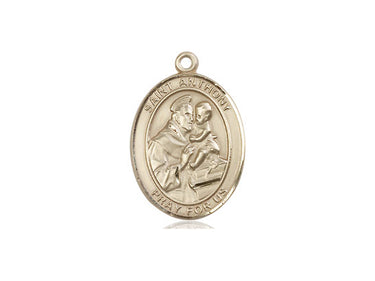 14kt Solid Gold St. Anthony of Padua Medal Pendant 3/4 x 1/2 inches handcrafted by Bliss USA