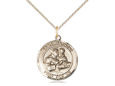 14kt Gold Filled St. Anthony of Padua Medal Necklace 3/4 x 5/8 inches with 18 inch chain by Bliss