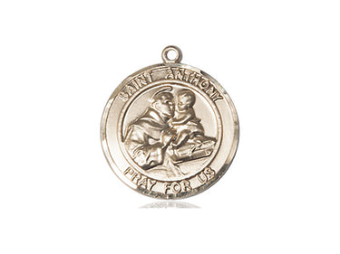 14kt Solid Gold St. Anthony Medal Pendant 3/4 x 5/8 inches handcrafted by Bliss USA