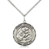 Sterling Silver St. Anthony Medal Necklace 3/4 x 5/8 inch pendant on 18 inch chain by Bliss USA